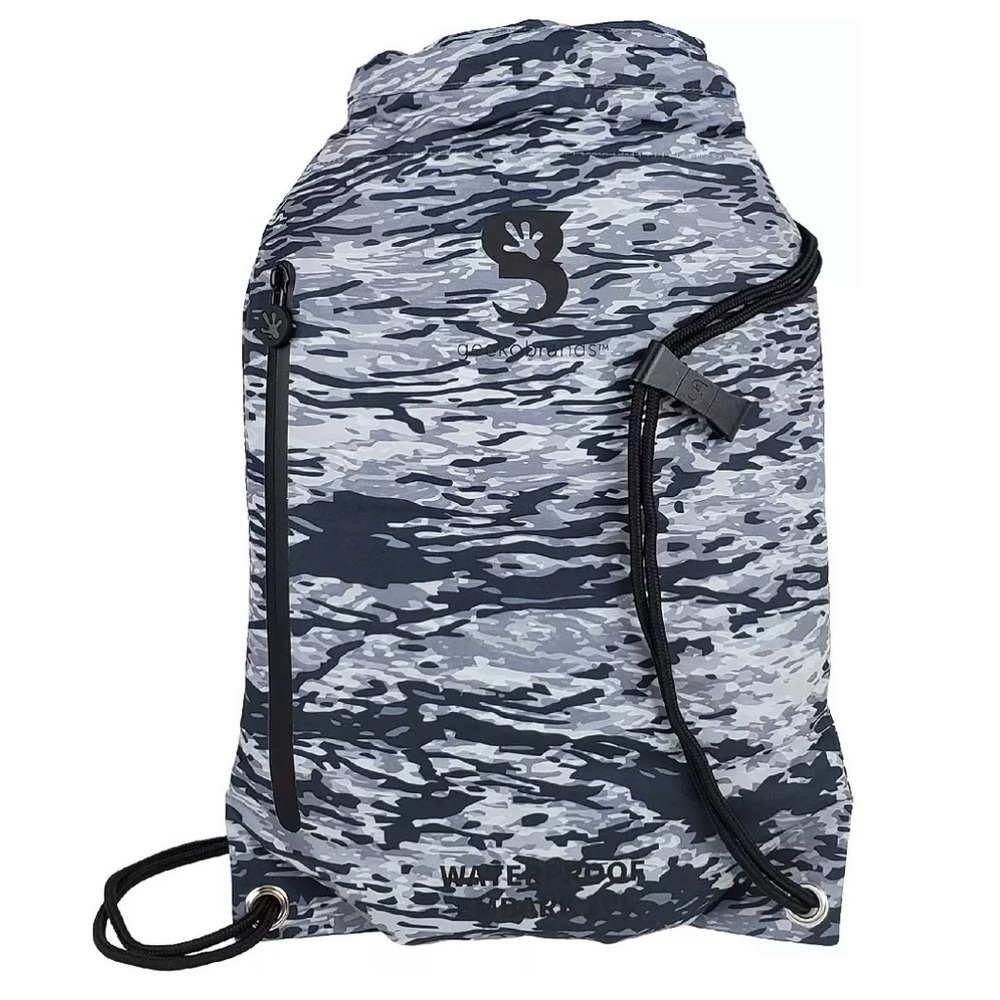 Waterproof Backpack Geckobrand 10L Drawstring Gray Geckoflage NWOT